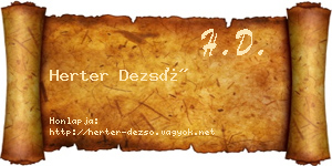 Herter Dezső névjegykártya